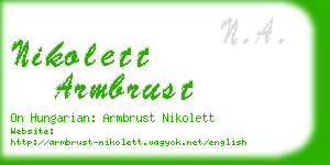 nikolett armbrust business card